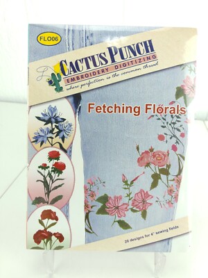Cactus Punch Embroidery Digitizing Fetching Florals 20 Designs for 4'' FLO06 New