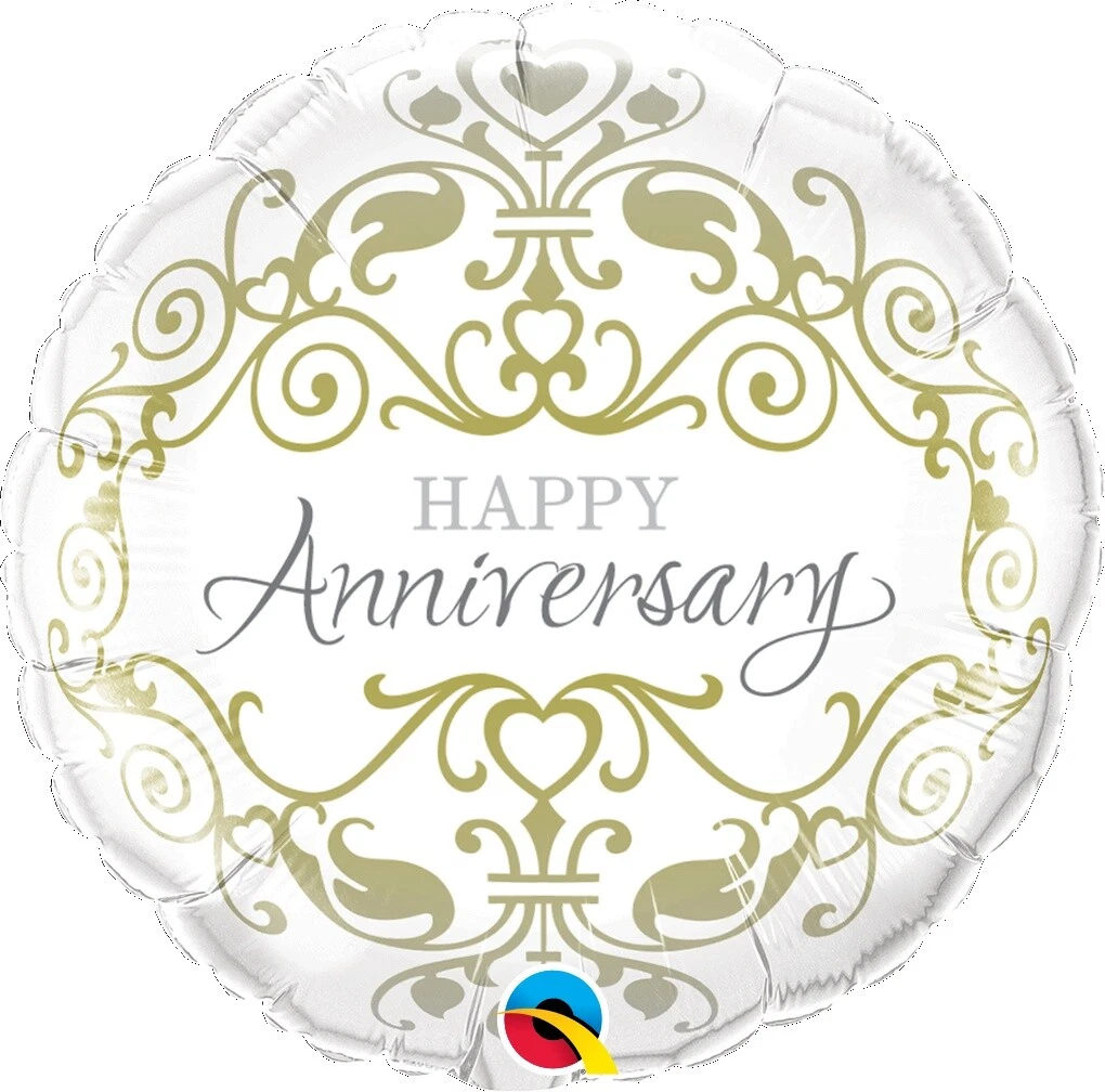 Anniversary White Party Foil Balloons