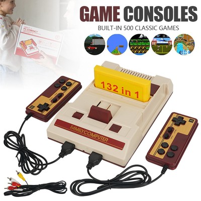 Retro Konsole Spielkonsole Video Game Stick 132 Spiele für NES mit 2 Gamepad DE