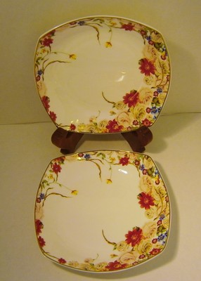 Royal Bone China Dinnerware ''DREAMS OF PARIS'' Floral Flowers 2 Plates