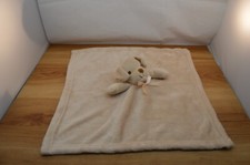 Teddybear Security Blanket Light Tan 16" LxW 3" Tall Bear