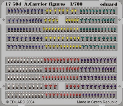 Eduard 1/700 Aircraft Carrier Deck Crew Figures Color Photoetch Accessory 17504