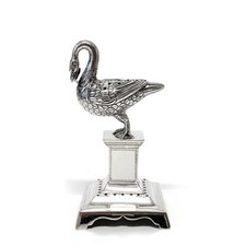 Antique Mid 19th Century Solid Silver Swan Toothpick Holder, Portugal 1850