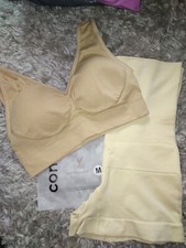Conturve Shapewear Nude Knickers Tummy Control & Bra Set. Size Small- Medium 