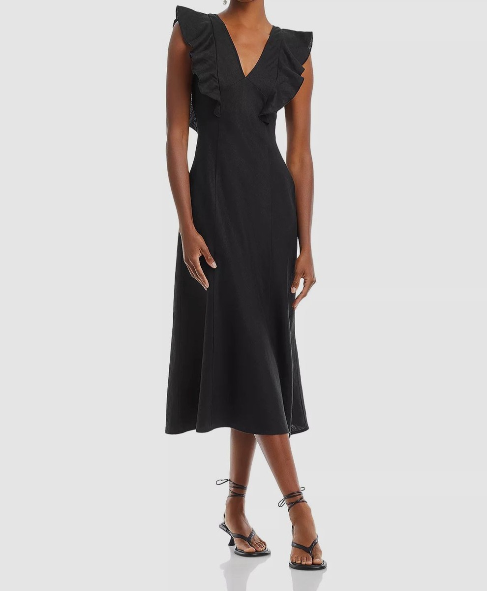 Rails Women's Black Linen Back Cutout Lace-Up Constance A-Line Dress Size S  | eBay