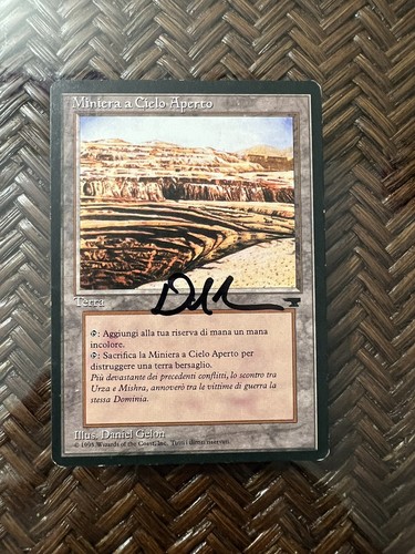 MTG 1x Italian FBB Strip Mine . signed . Miniera a Cielo Aperto - Picture 1 of 2