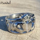 MENDEL Stainless Steel Mens Celtic Irish Claddagh Wedding Band Ring Size 6-15