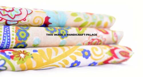 10 Yard Indian Floral Printed Fabric Cotton Like Bandana Upholstery Quilting - Picture 29 of 68