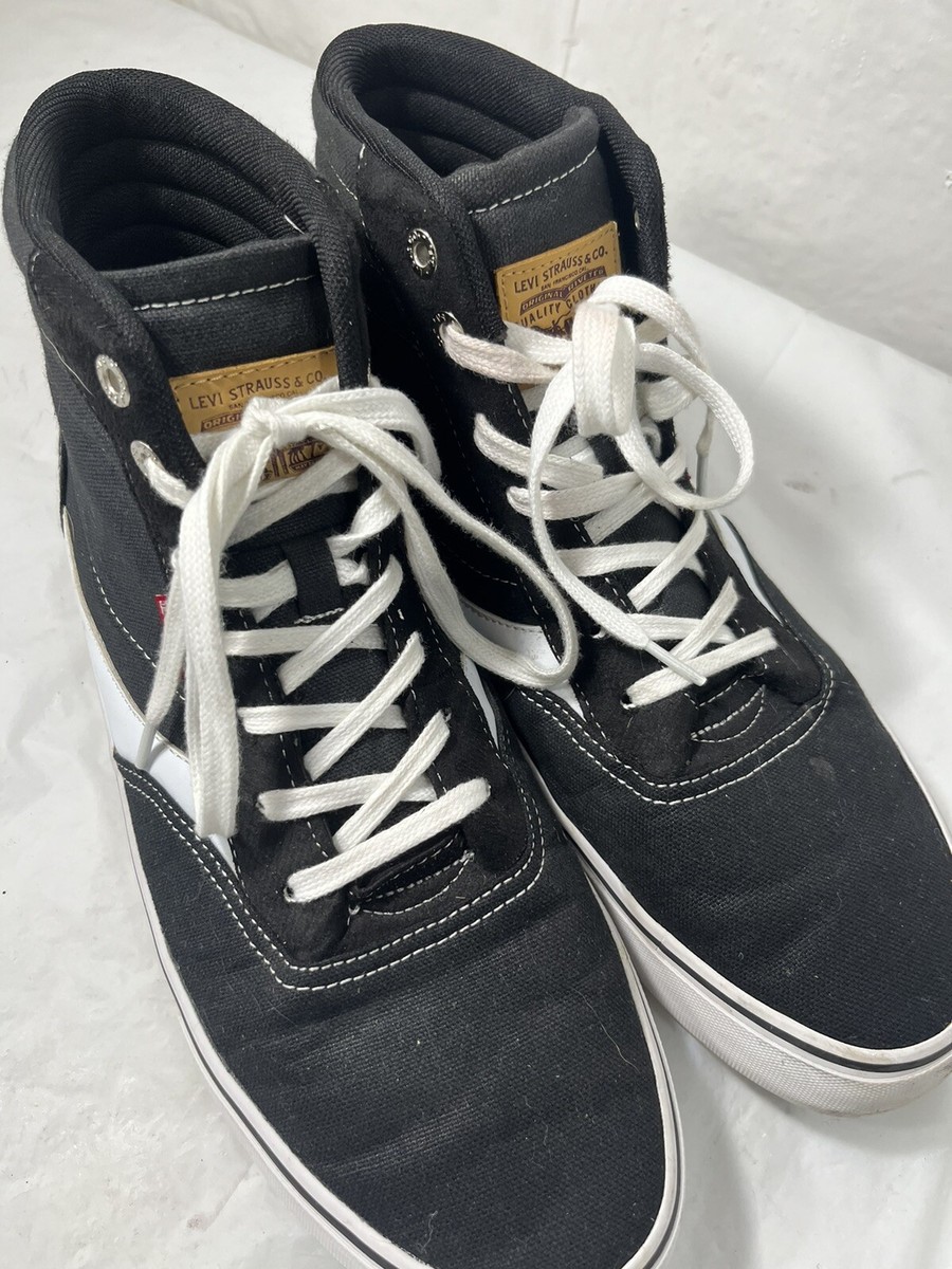 Size 13 LEVI’S LANCE MID CT CANVAS UL Black/White SHOES 519284-06A1 New! Amazon.com | Levi main image 3