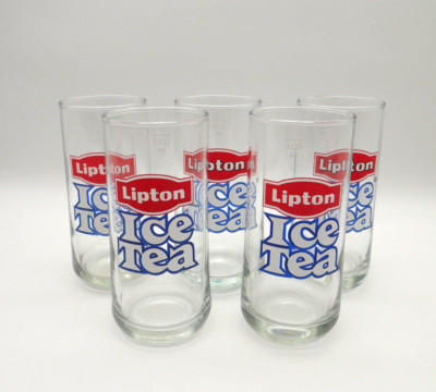 5 x Lipton Ice Tea Glas Gläser 0,3 l Eistee Original 5 Stk Vintage Retro Rarität