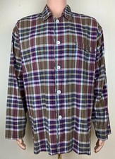 RALPH LAUREN Polo Men  s Sleep Shirt Button Pajamas Sz M Plaid Sleepwear