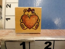 Teddy bear with heart love RUBBER STAMP 6R