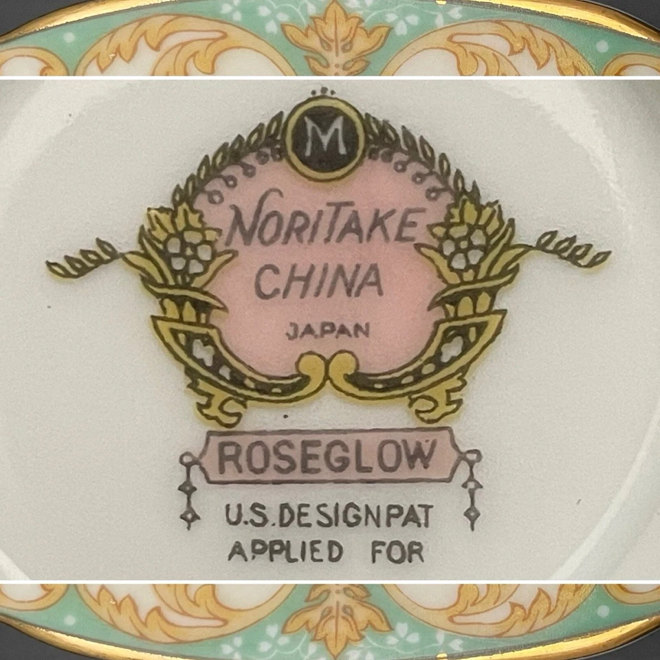 Juego de 4 platos de ensalada/postre Noritake Morimura Roseglow 1931-1940 Japón 7,5" de diámetro Foto 2 de 4