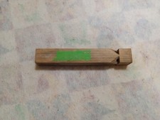 Vintage Wooden Train Whistle Works Great Green Train On Side Rare USA Htf