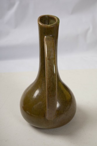 Vaso brocca Haeger verde USA (M2R) metà secolo arte ceramica colore terra timbrato - Foto 4 di 9