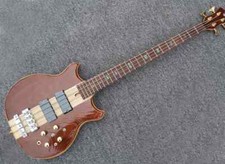 Top Factory Unusual Shape Brown 4 Strings Electric Bass Guitar Neck Through Body