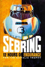 1966 Sebring 12 Hours Of Endurance Race - Promotional Advertising Poster
