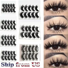 5 Pairs False Eyelashes Mink Natural Extension 3D Soft Black Long Lashes Makeup