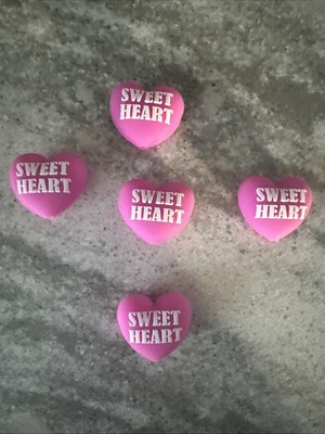 3D Silicone Focal Beads -  Pink Sweetheart Be Mine 5 Pcs