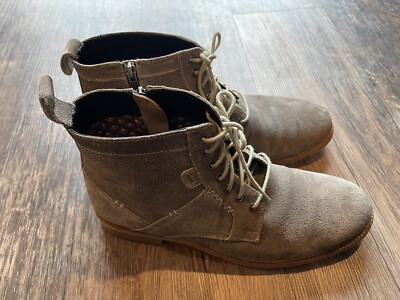 Ben Sherman RUGGED PERF DISTRESSED OILED-LEATHER BOOT - GREY Men s 11