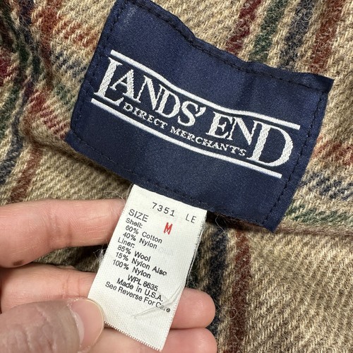 Lands' End Men’s Direct Merchants Vintage Wool Plaid-Lined Jacket Hooded Parka M - Picture 17 of 20