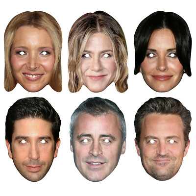 6er Pack FRIENDS TV Show - Promi Karte Gesichtsmaske - Kostüm - Ready To Wear