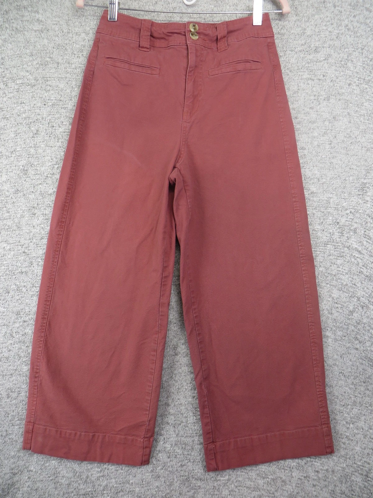 A New Day Pants Womens 2 Pink Wide Leg Cropped Stretch Work Casual Modern Chic