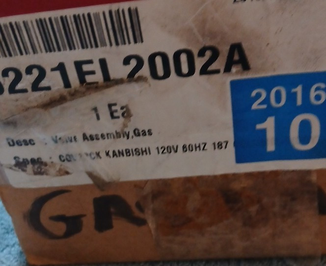 Kanbishi Gas Dryer Valve Assembly For LG 6221EL2002A Metal 2016