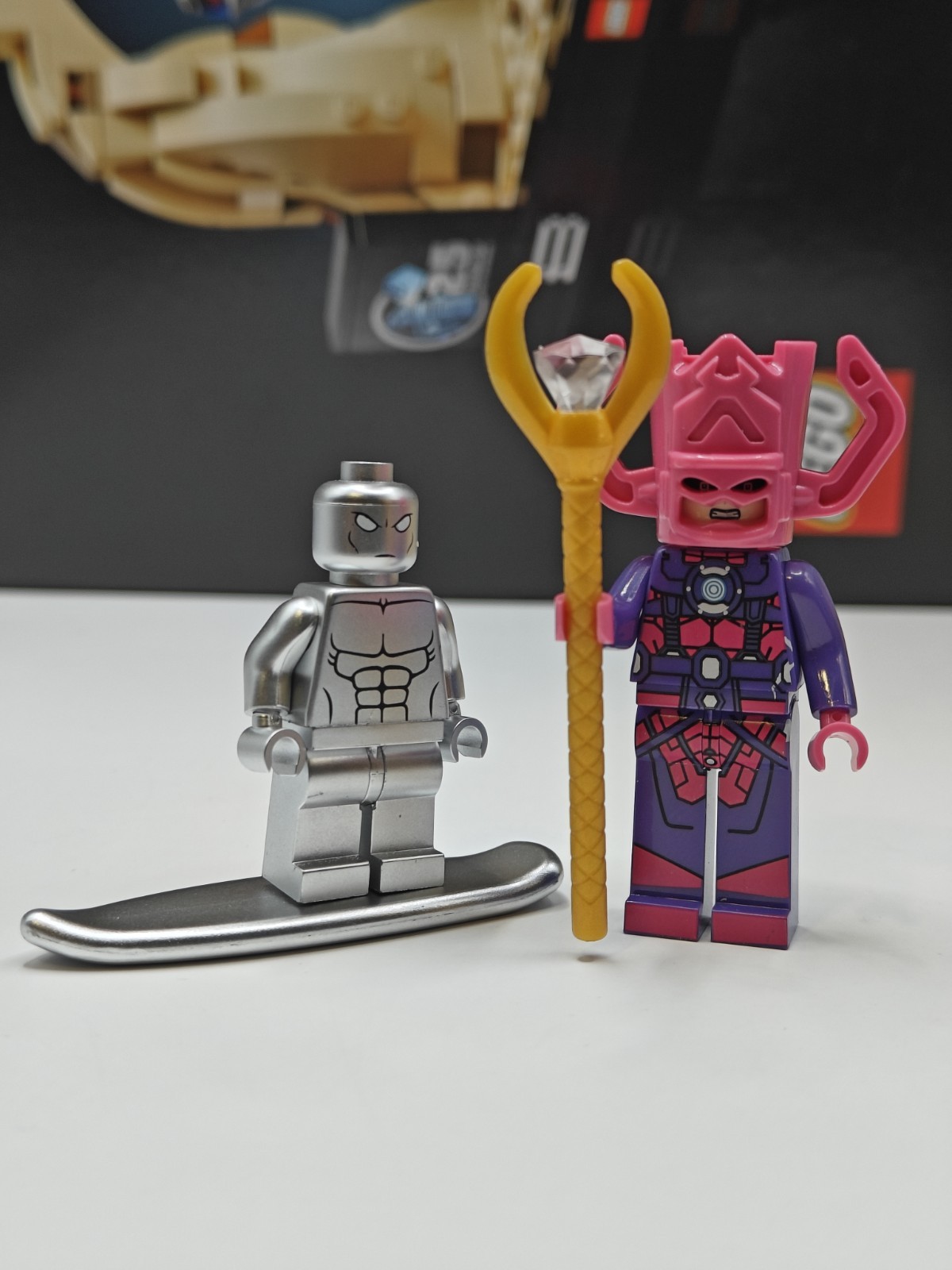 NEW Marvel Galactus + Silver Surfer Custom Lego Minifigure Galan Norrin Radd