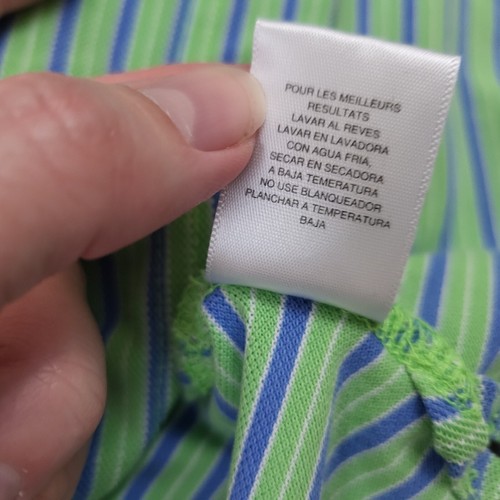Page & Tuttle Shirt Mens Large L Short Sleeve Polo Pullover Knit Striped Green - Picture 13 of 15