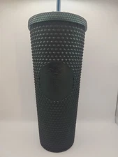 🔥New Starbucks 2022 Grande 16oz Tumbler Winter Holiday Studded Matte Dark Green