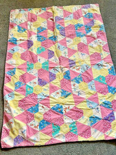 Vintage BABY PATCHWORK COVERLET/Crib Size/1940s /Acceptable