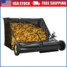 Tow Behind Lawn Sweeper 44 Inch Large Capacity Heavy Duty Leaf & Grass Collector