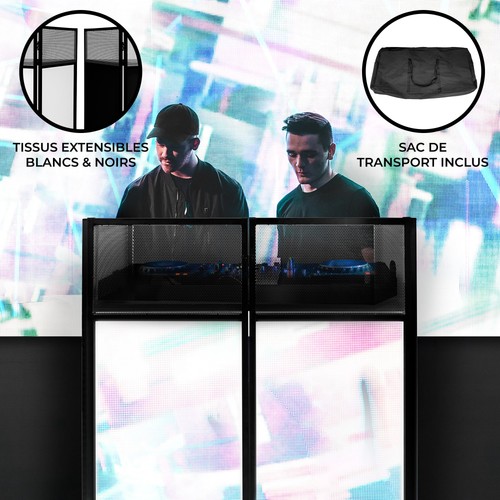 Façade Portable en Métal pour Stand DJ Disc Jockey DJ Booth 114 x 105 x 57 cm - Afbeelding 3 van 9