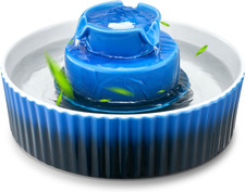 Ceramic Cat Water Fountain, 2.1L/71Oz Cupcake Pet Fountain Cat Water Bowl, Porc