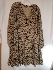 Women's Vince Camuto Beige Animal Print Long Sleeve Dress Size 3X