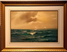 John Shapland (1865–1929) Signed Watercolour “Sea off Newquay” Cornwall Seascape