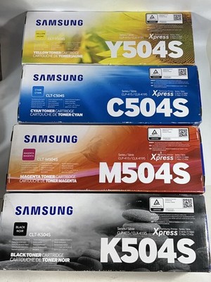Samsung HP K504S Black, C504S Cyan, M504S Magenta, Y504S Yellow Toner New Read