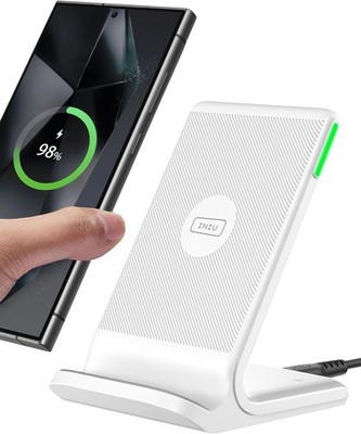 Wireless Charger Stand, [Weiße, 15W] Induktive Ladestation Schnelles Qi