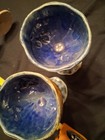 Really Ugly But Cool Set Of Handmade Face Goblets Coil Pottery 5.5" — photo 3