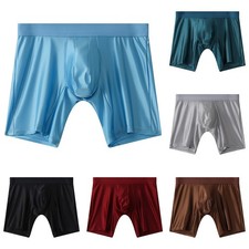 Satiny Ice Silk Men's Boxer Briefs Quick Dry Stretch Breathable Underwear