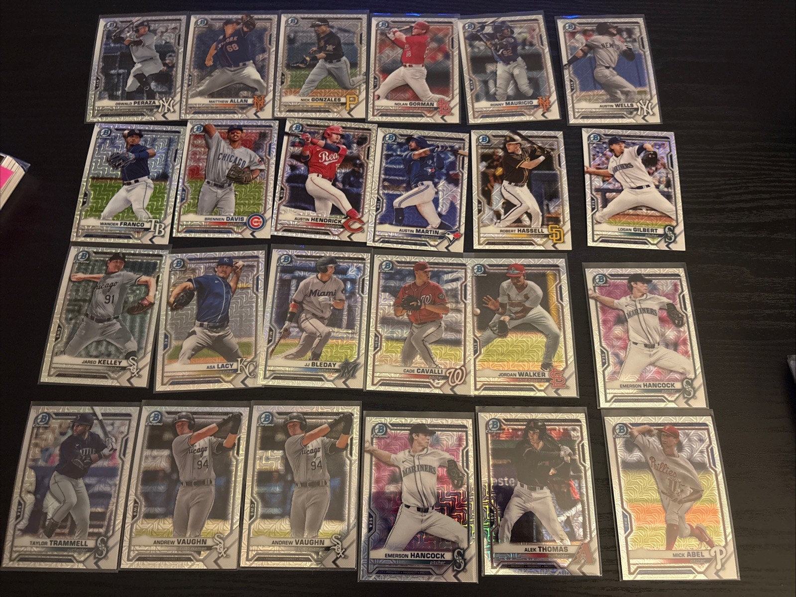 (43) Bowman Chrome Mojo Refractor Parallel Bulk Lot 1sts Prospects Rookies MLB