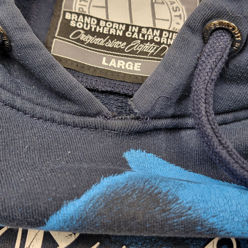 Sudadera con capucha azul Pitbull West Coast para hombre talla L tiene defecto - Imagen 9 de 9