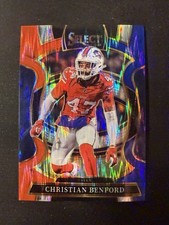 2025 Panini Select Christian Benford Blue & Red Prizm Shock #84 Bills Color Mtch