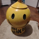 Vintage 1970's McCoy Pottery Yellow Smiley Face Vase-Very Good