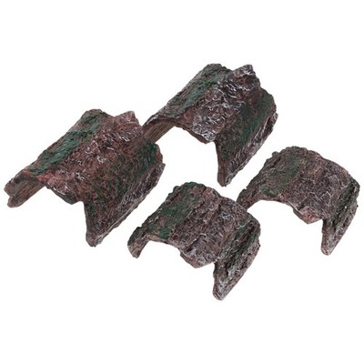 4 Pcs Hides for Reptiles Aquarium Landscape Decoration Leopard