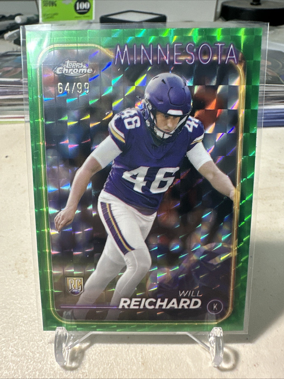 Will Reichard Topps Chrome #277 Green Geometric