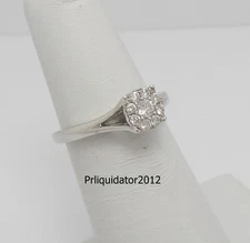 1/4CT Natural Diamond Anniversary Engagement Wedding Ring 10K White Gold Band