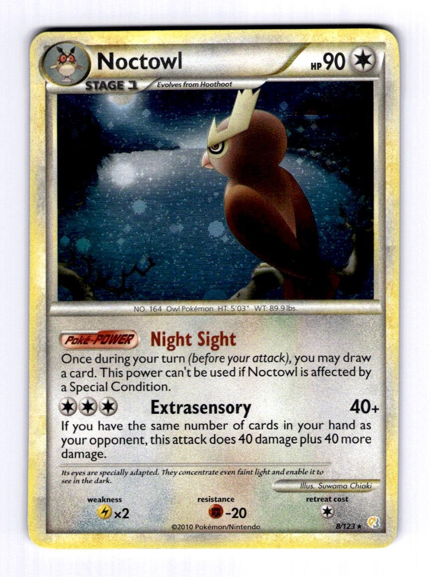 Noctowl HeartGold SoulSilver #8 (2010) Holo NM Pokemon