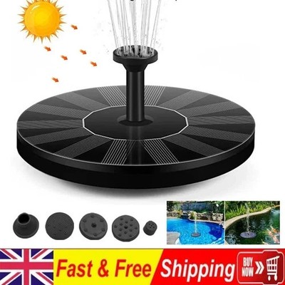 Solarbetriebene schwimmende Pumpe Brunnen Vogeltränke Teich Pool Garten Dccor UK